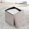 Storage Cube Footrest Stool With Classic Fabric For Living Room Home Decor 5