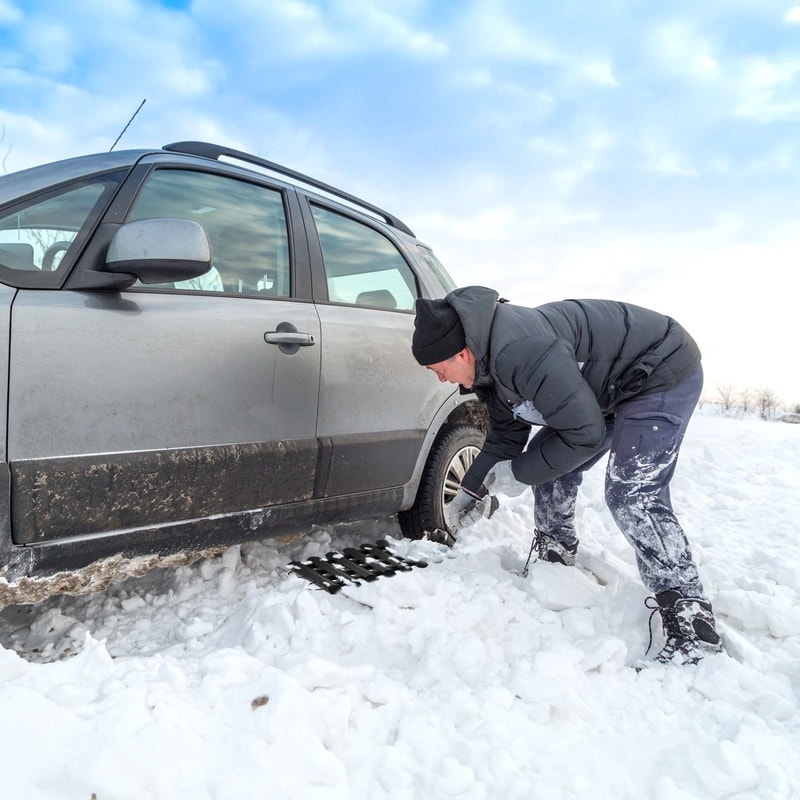 Portable Vehicle Traction Mat For Snow Mud Sand Emergency Recovery Track For Cars And Trucks 1