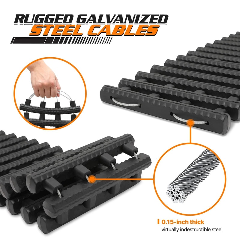 Portable Vehicle Traction Mat For Snow Mud Sand Emergency Recovery Track For Cars And Trucks 8