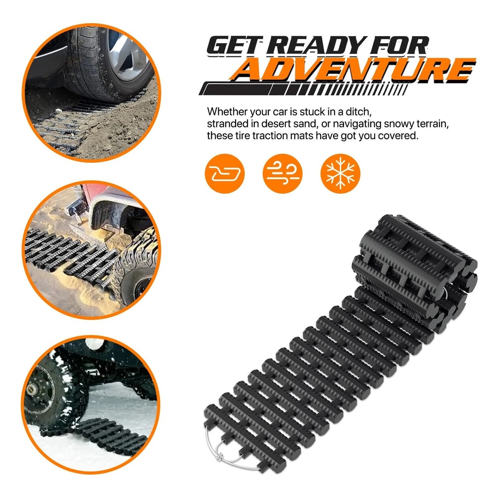 Portable Vehicle Traction Mat For Snow Mud Sand Emergency Recovery Track For Cars And Trucks 9