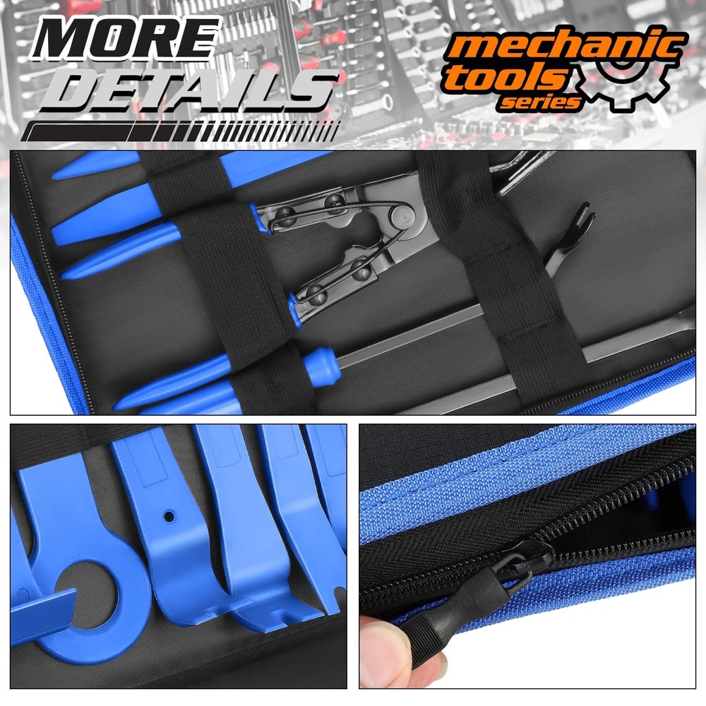 Car Door Trim Radio Body Clip Removal Tool Kit With Storage Bag Heavy Duty 1