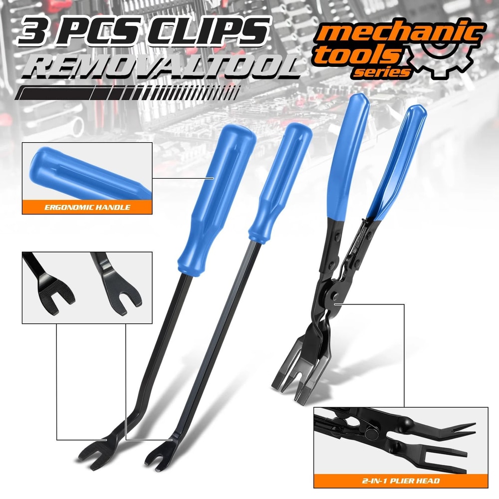 Car Door Trim Radio Body Clip Removal Tool Kit With Storage Bag Heavy Duty 2