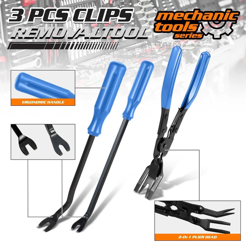 Car Door Trim Radio Body Clip Removal Tool Kit With Storage Bag Heavy Duty 2