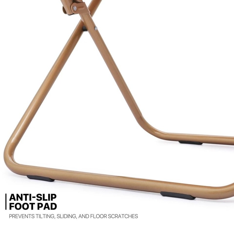 Purple Folding Saucer Chair With Faux Fur Padded Seat Metal Frame 3