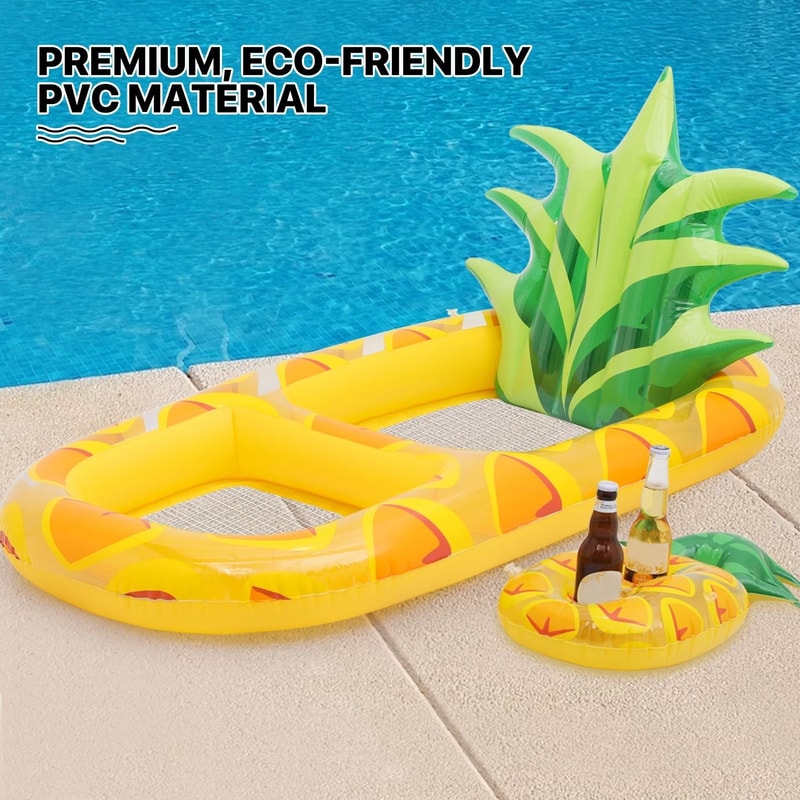 Inflatable Pineapple Pool Lounger Vibrant Floating Raft For Pool Parties PVC Fun Design 2