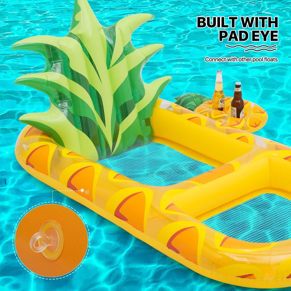 Inflatable Pineapple Pool Lounger Vibrant Floating Raft For Pool Parties PVC Fun Design 3