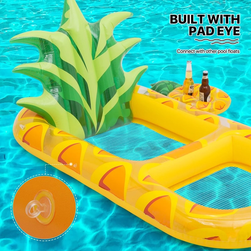 Inflatable Pineapple Pool Lounger Vibrant Floating Raft For Pool Parties PVC Fun Design 3