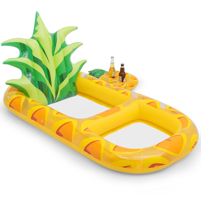 Inflatable Pineapple Pool Lounger Vibrant Floating Raft For Pool Parties PVC Fun Design 4