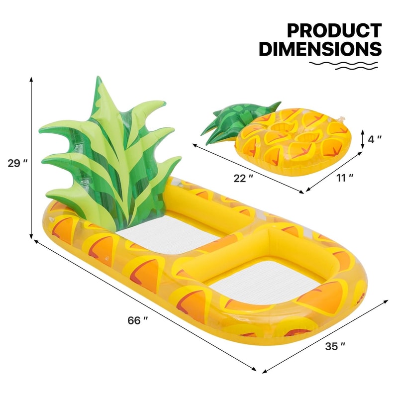 Inflatable Pineapple Pool Lounger Vibrant Floating Raft For Pool Parties PVC Fun Design 7