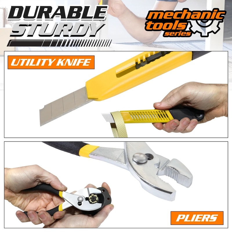 Household Hand Tool Kit Complete Garage Office Toolbox For DIY Repairs 1