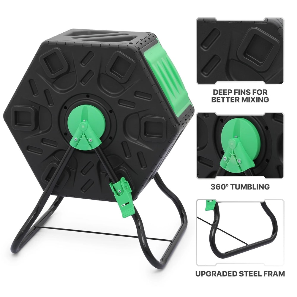 Compact Compost Bin Single Chamber Tumbler Efficient Weatherproof Composter 7