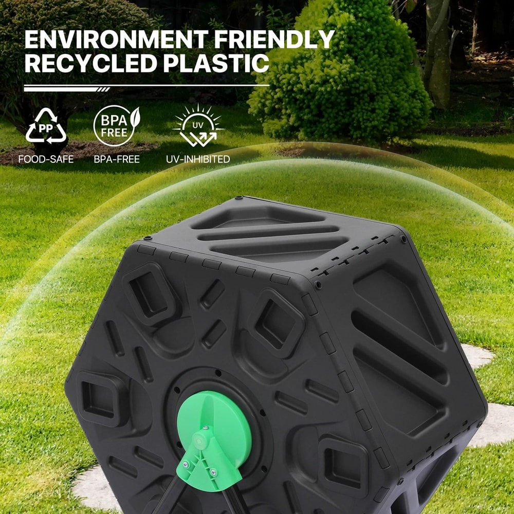 Compact Compost Bin Single Chamber Tumbler Efficient Weatherproof Composter 6