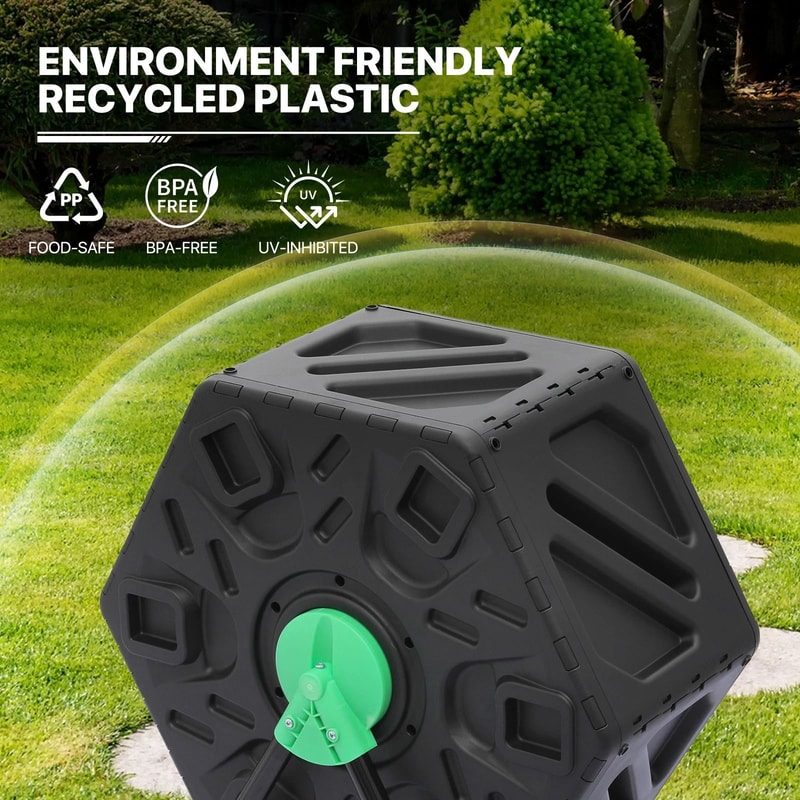Compact Compost Bin Single Chamber Tumbler Efficient Weatherproof Composter 6