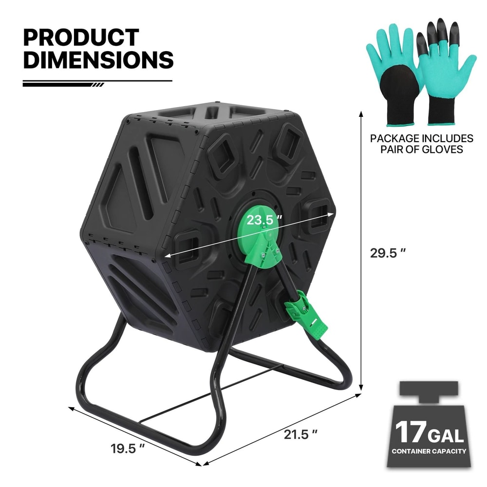 Compact Compost Bin Single Chamber Tumbler Efficient Weatherproof Composter 8