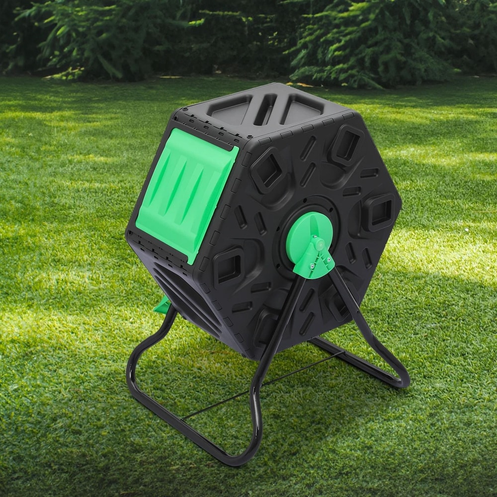 Compact Compost Bin Single Chamber Tumbler Efficient Weatherproof Composter 1