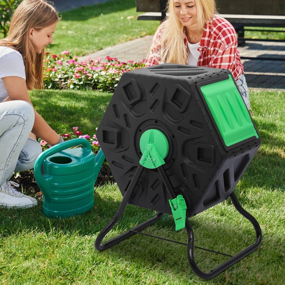 Compact Compost Bin Single Chamber Tumbler Efficient Weatherproof Composter 0