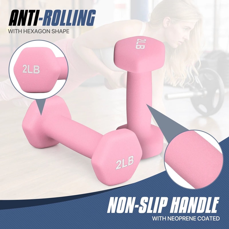 Easy Grip Neoprene Coated Dumbbells Home Gym Strength Training For All Fitness Levels 2