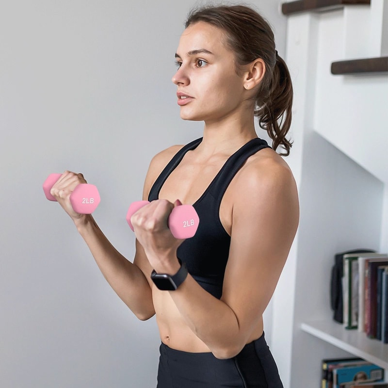 Easy Grip Neoprene Coated Dumbbells Home Gym Strength Training For All Fitness Levels 0