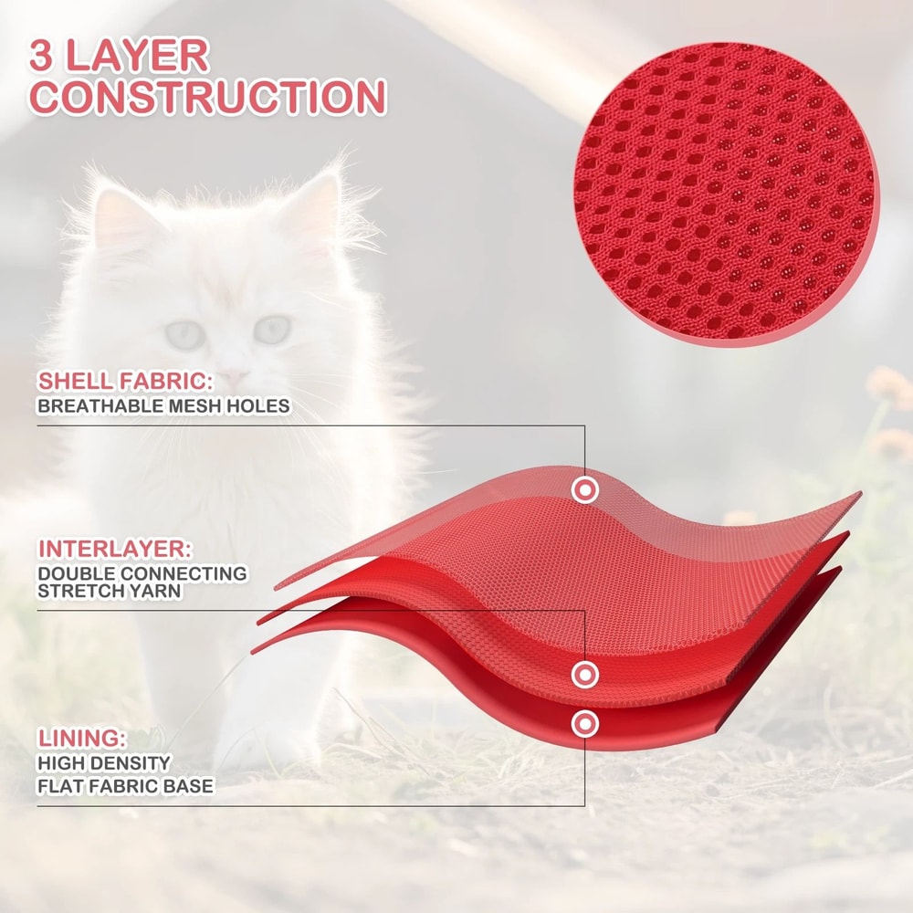 Large Escape Proof Cat Harness Soft Mesh Adjustable Walking Chest For Kittens And Small Pets 1