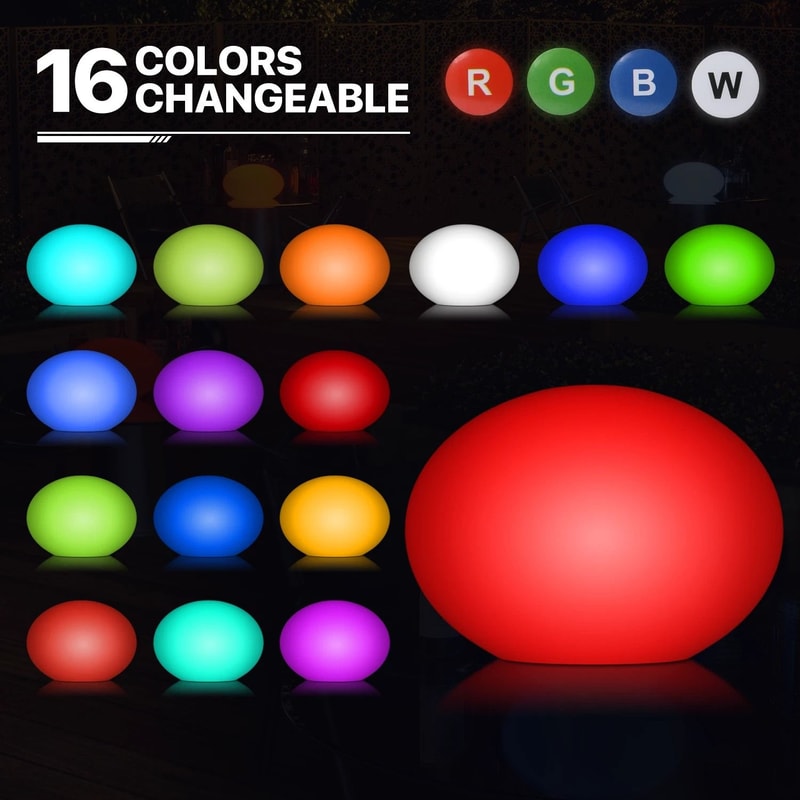 Egg Shape Lamp With Color Changing Light Remote Control Home Decor Lighting 8