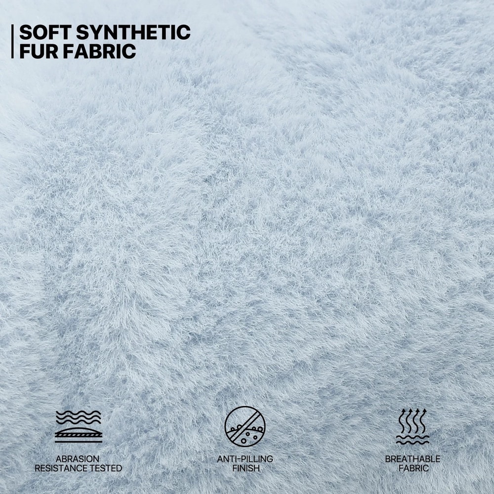 Cozy Foldable Saucer Chair With Faux Fur Upholstery Oversized Moon Lounge Seat 5