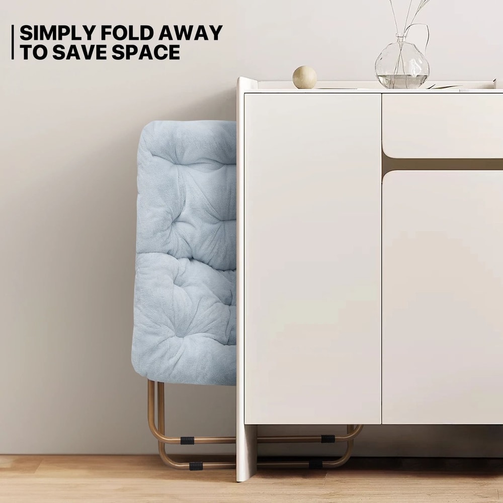 Cozy Foldable Saucer Chair With Faux Fur Upholstery Oversized Moon Lounge Seat 6