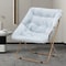 Cozy Foldable Saucer Chair With Faux Fur Upholstery Oversized Moon Lounge Seat 0
