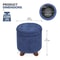 Round Storage Soft Padded Lift Top Footstool With Removable Lid 6