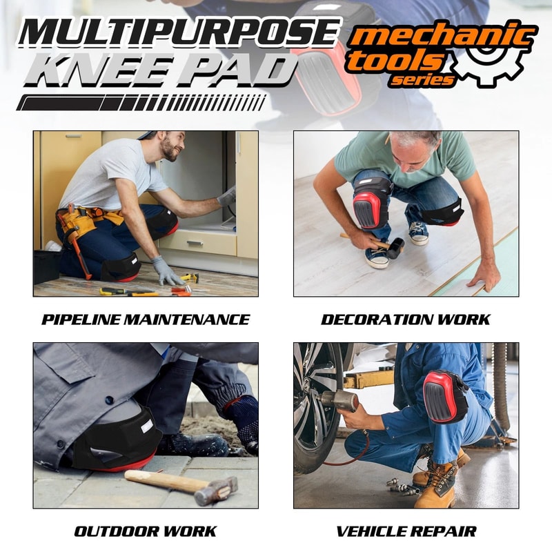 Adjustable Strap Knee Pads For Construction DIY Foam TPR Protection 4