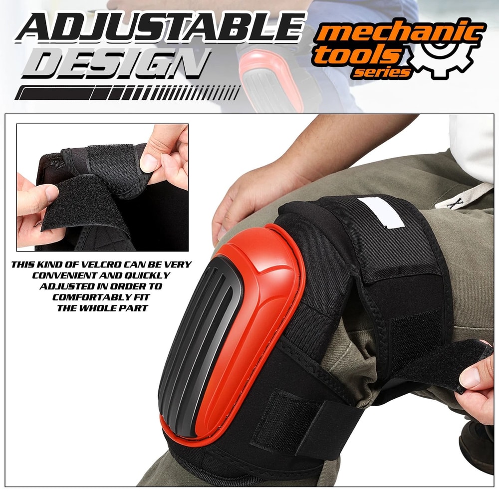 Adjustable Strap Knee Pads For Construction DIY Foam TPR Protection 5