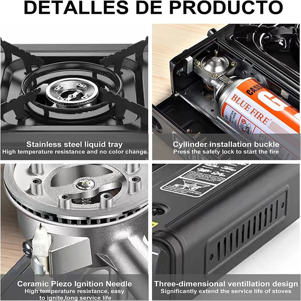 Portable Camping Stove With Windproof BBQ Grill For Outdoor Cooking 8