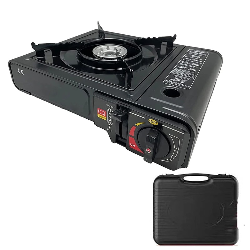 Portable Camping Stove With Windproof BBQ Grill For Outdoor Cooking 11