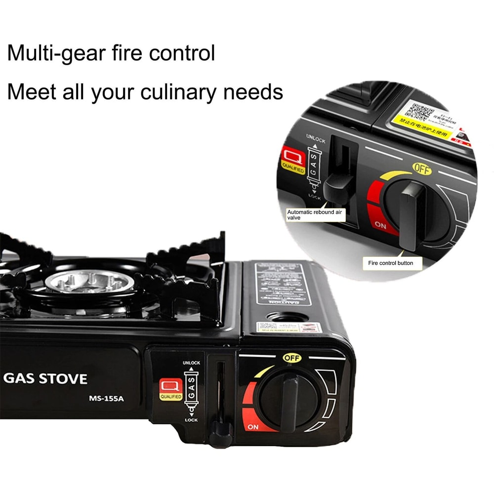 Portable Camping Stove With Windproof BBQ Grill For Outdoor Cooking 2