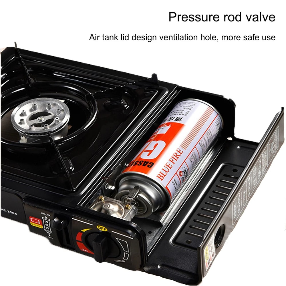 Portable Camping Stove With Windproof BBQ Grill For Outdoor Cooking 5