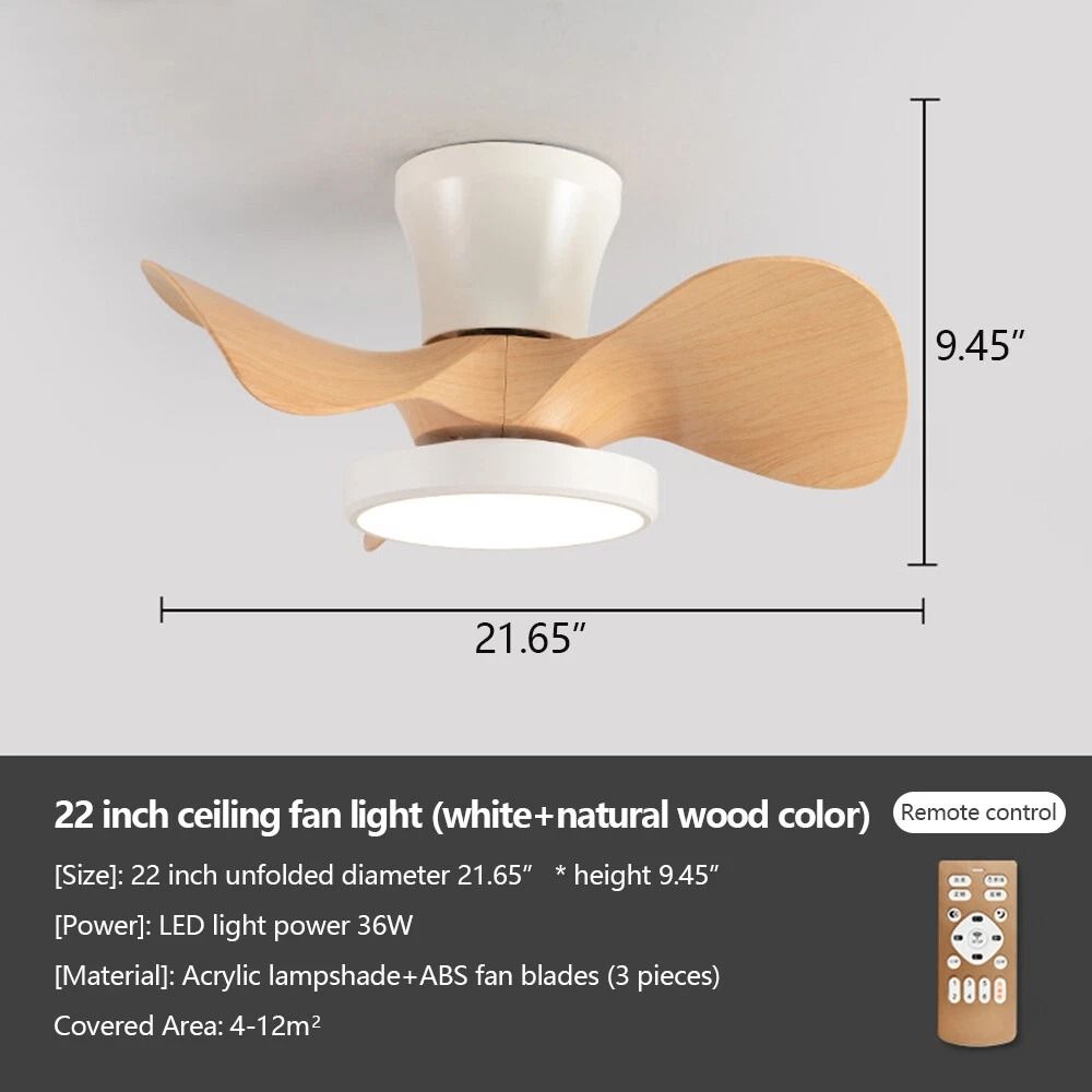 Ceiling Fan With LED Light Large Air Volume Remote Control For Dining Room 3