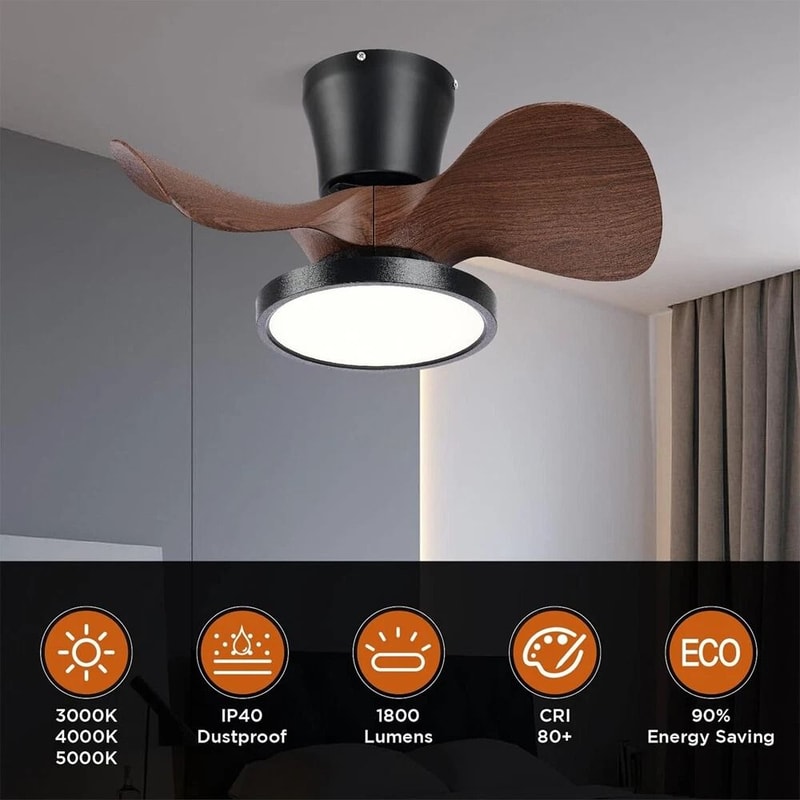 Ceiling Fan With LED Light Large Air Volume Remote Control For Dining Room 9