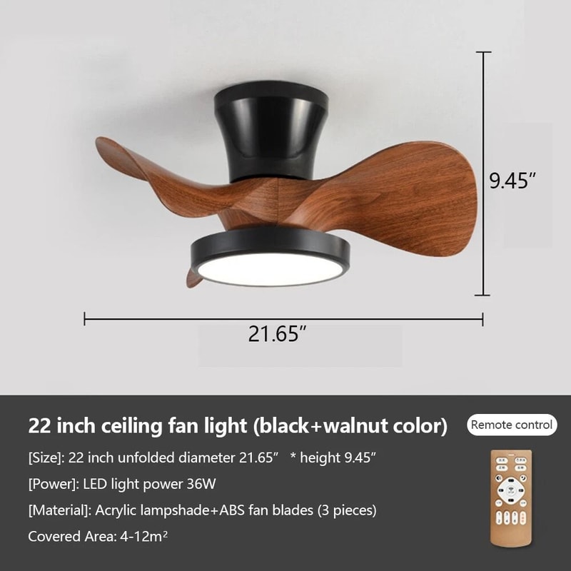 Ceiling Fan With LED Light Large Air Volume Remote Control For Dining Room 2