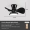 Ceiling Fan With LED Light Large Air Volume Remote Control For Dining Room 4