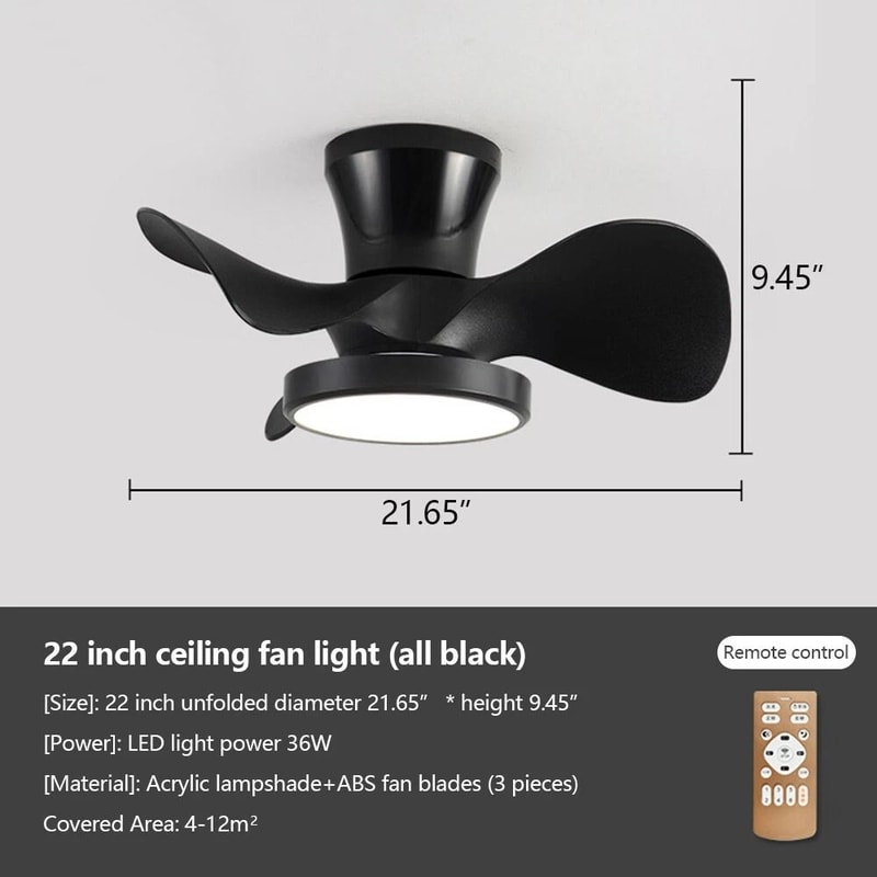 Ceiling Fan With LED Light Large Air Volume Remote Control For Dining Room 4
