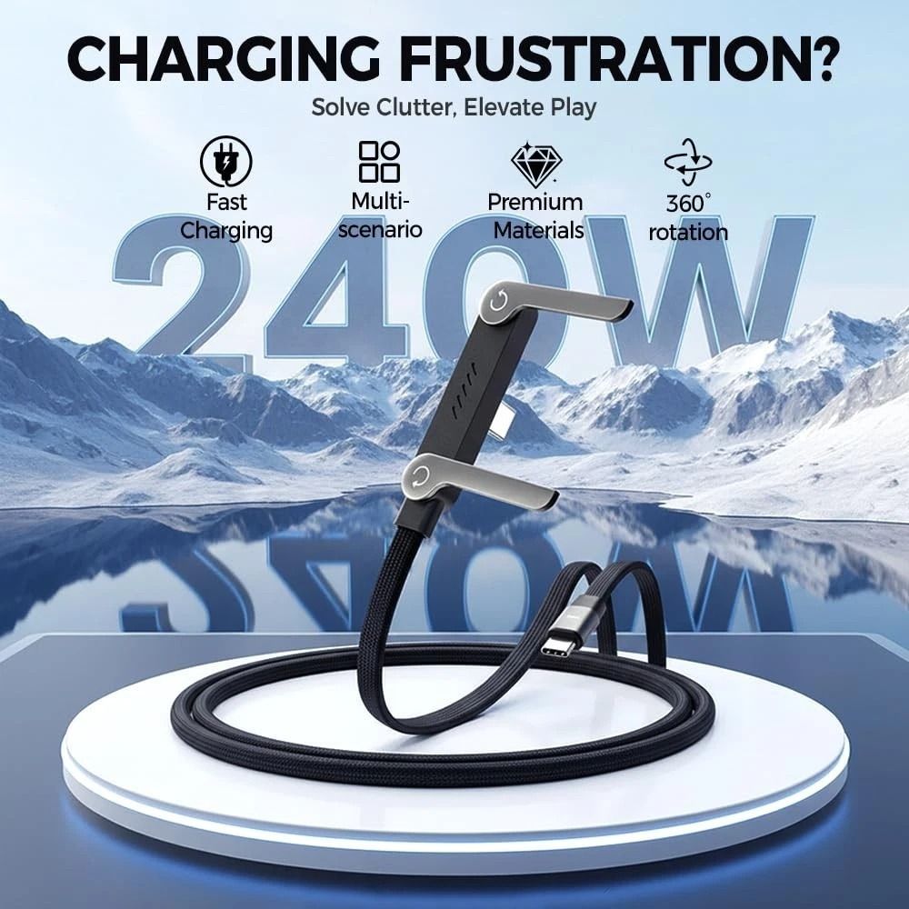 Invisible Holder Charger Cable With Fast Charging Cord Phone Stand 2