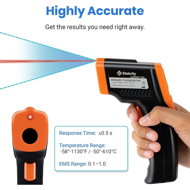 Infrared Laser Thermometer Gun NoContact Digital Temperature Tester For Precise Measurement 2