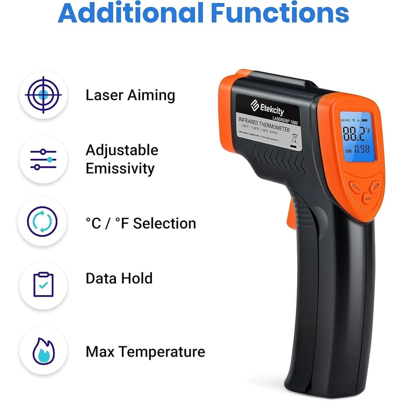Infrared Laser Thermometer Gun NoContact Digital Temperature Tester For Precise Measurement 5
