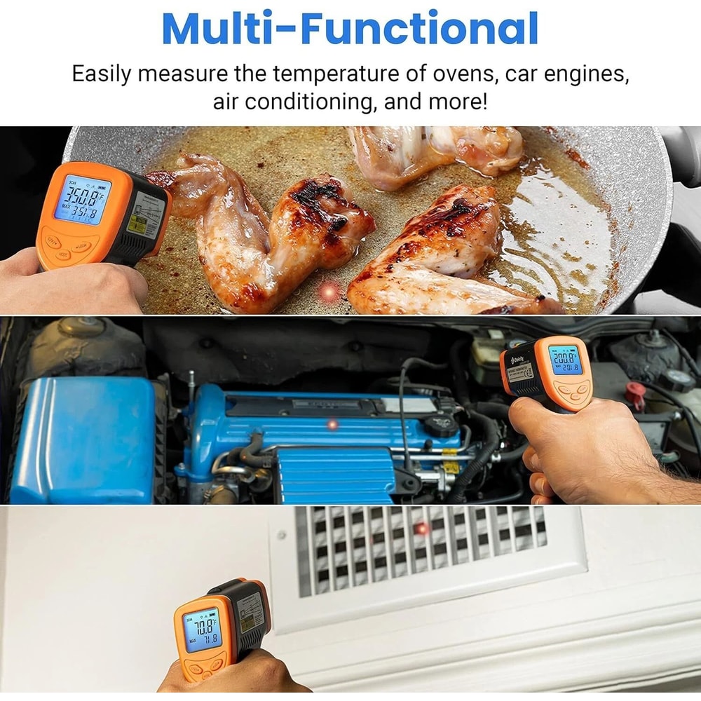 Infrared Laser Thermometer Gun NoContact Digital Temperature Tester For Precise Measurement 8