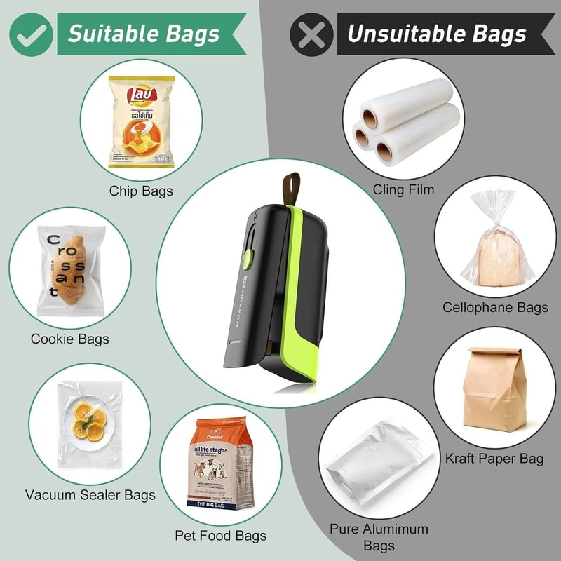 Portable Mini Heat Sealer With Cutter Ideal Food Sealer For Snacks And Plastic Bags 3