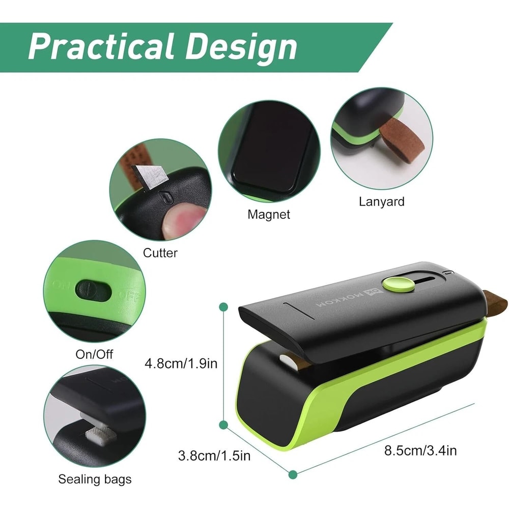 Portable Mini Heat Sealer With Cutter Ideal Food Sealer For Snacks And Plastic Bags 4