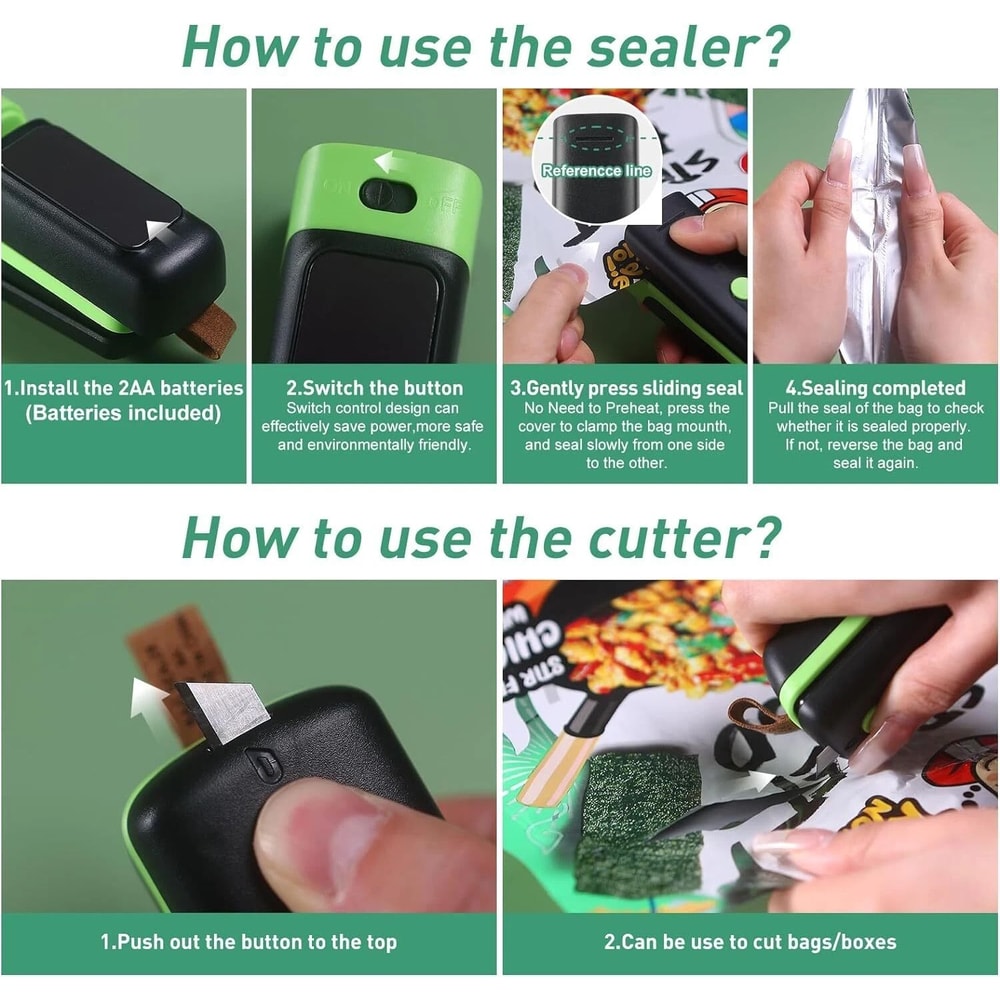 Portable Mini Heat Sealer With Cutter Ideal Food Sealer For Snacks And Plastic Bags 5