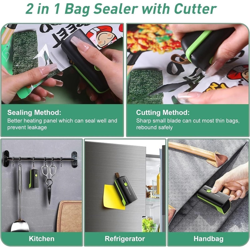 Portable Mini Heat Sealer With Cutter Ideal Food Sealer For Snacks And Plastic Bags 6