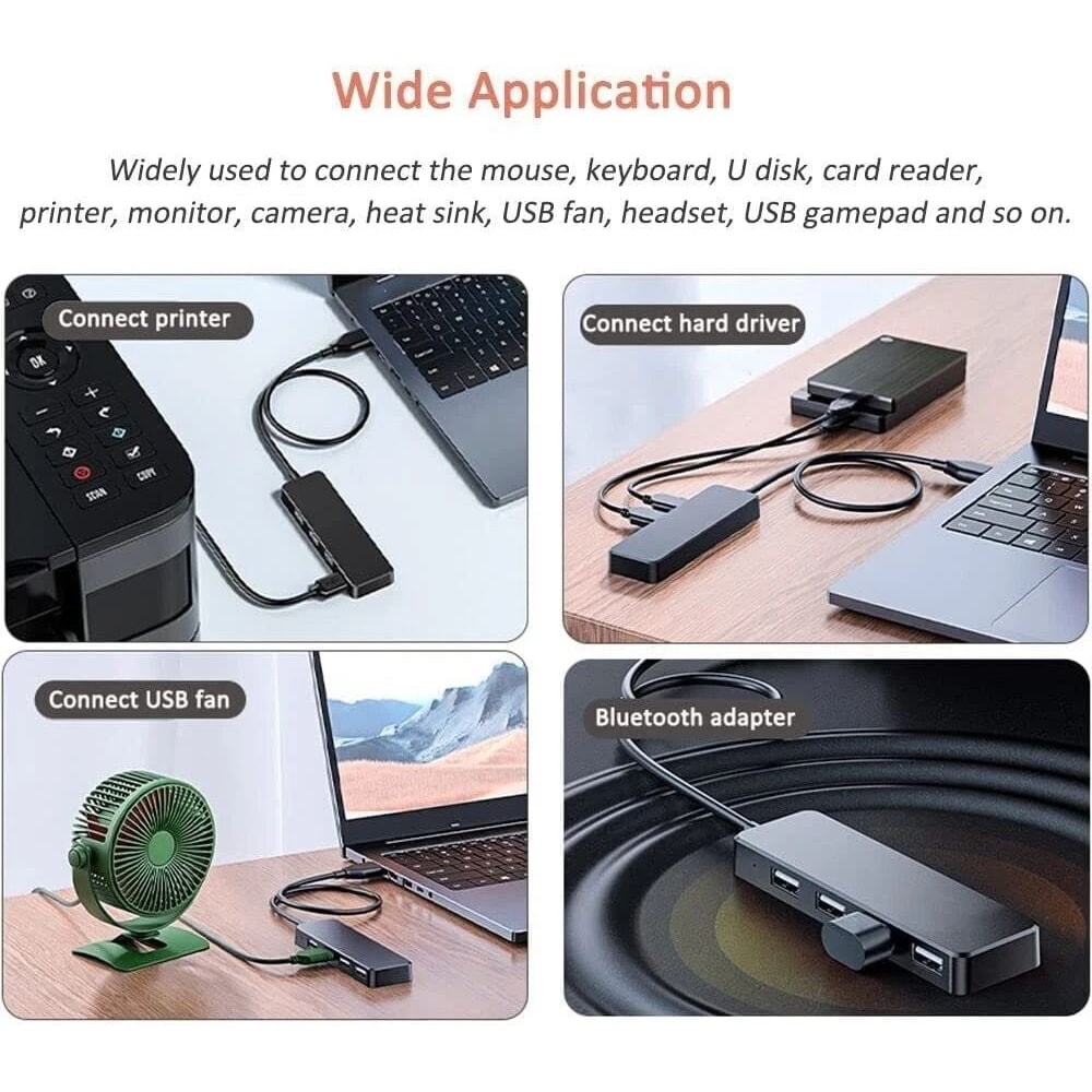 USB Splitter Expander For Laptop Flash Drive Connection 3