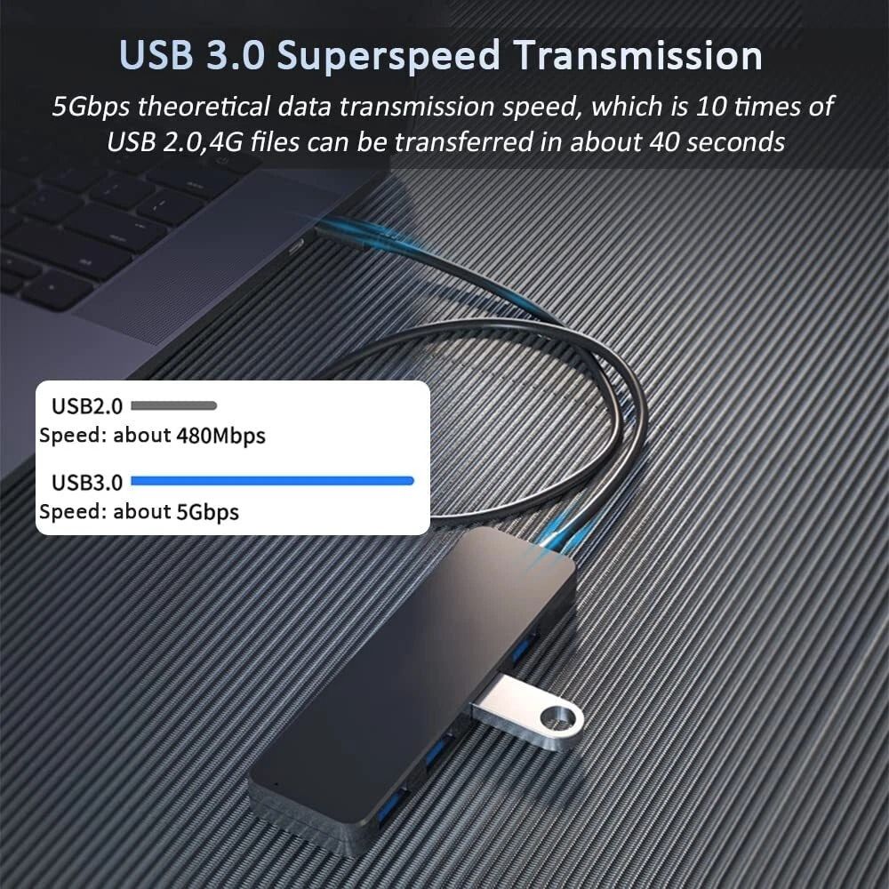 USB Splitter Expander For Laptop Flash Drive Connection 5