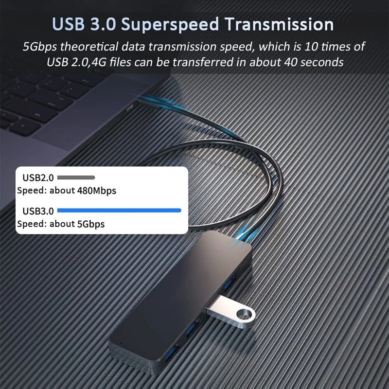 USB Splitter Expander For Laptop Flash Drive Connection 5